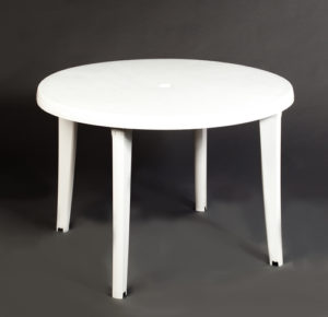 White patio table