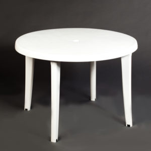 White patio table