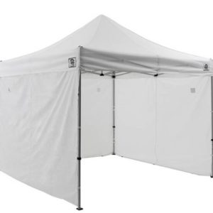 White pop up tent wall