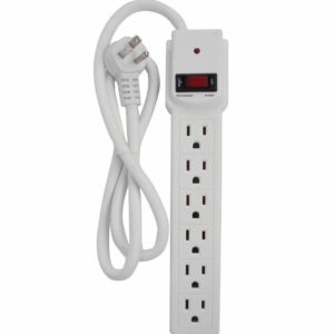 Power bar with 6 outlets