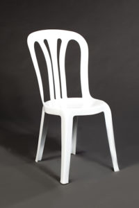 White patio bistro chair