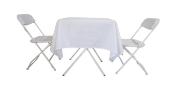 27" white table with chairs