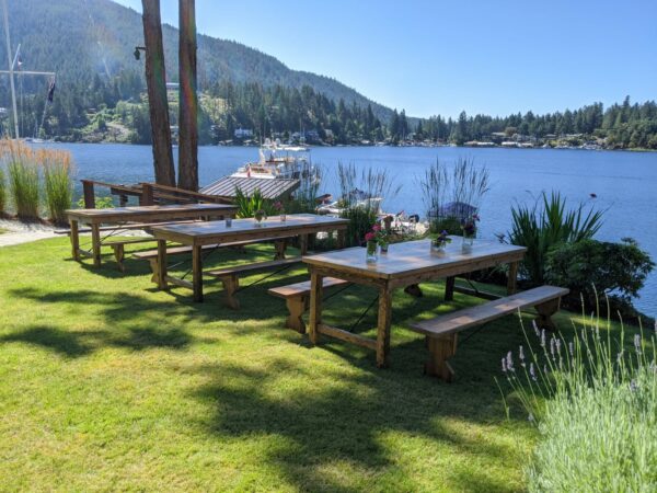 harvest tables by the sea