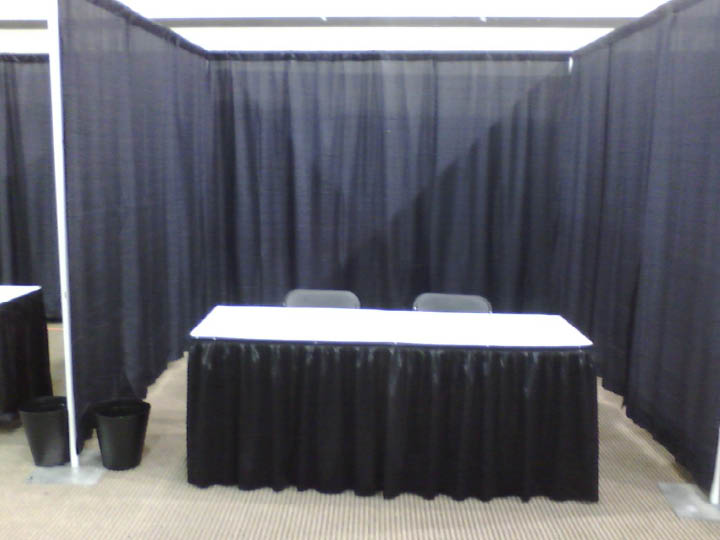 booth with 8 ft side drape