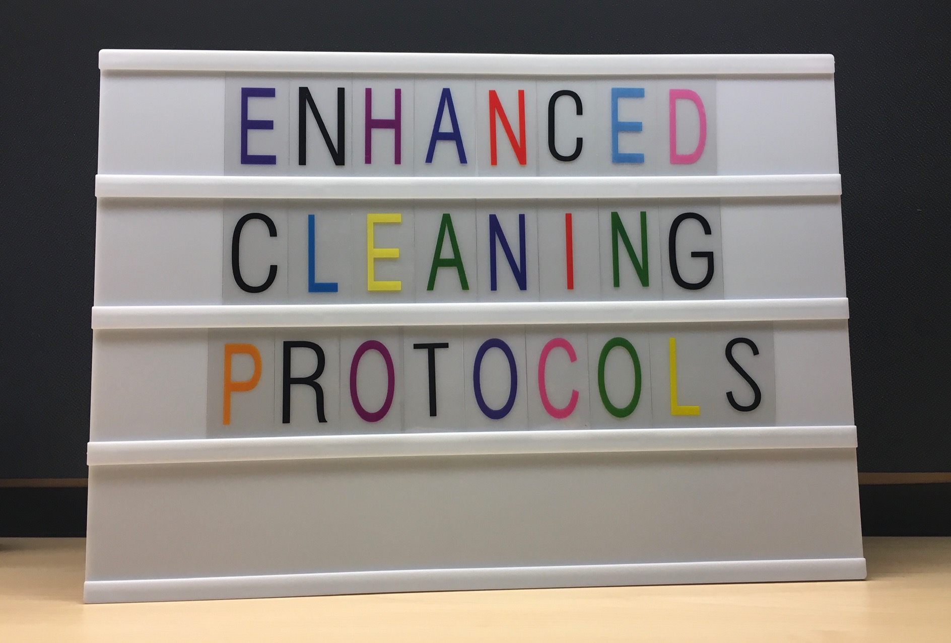 enhanced cleaning protocols sign