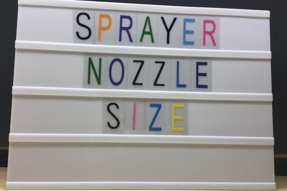 sprayer nozzle size