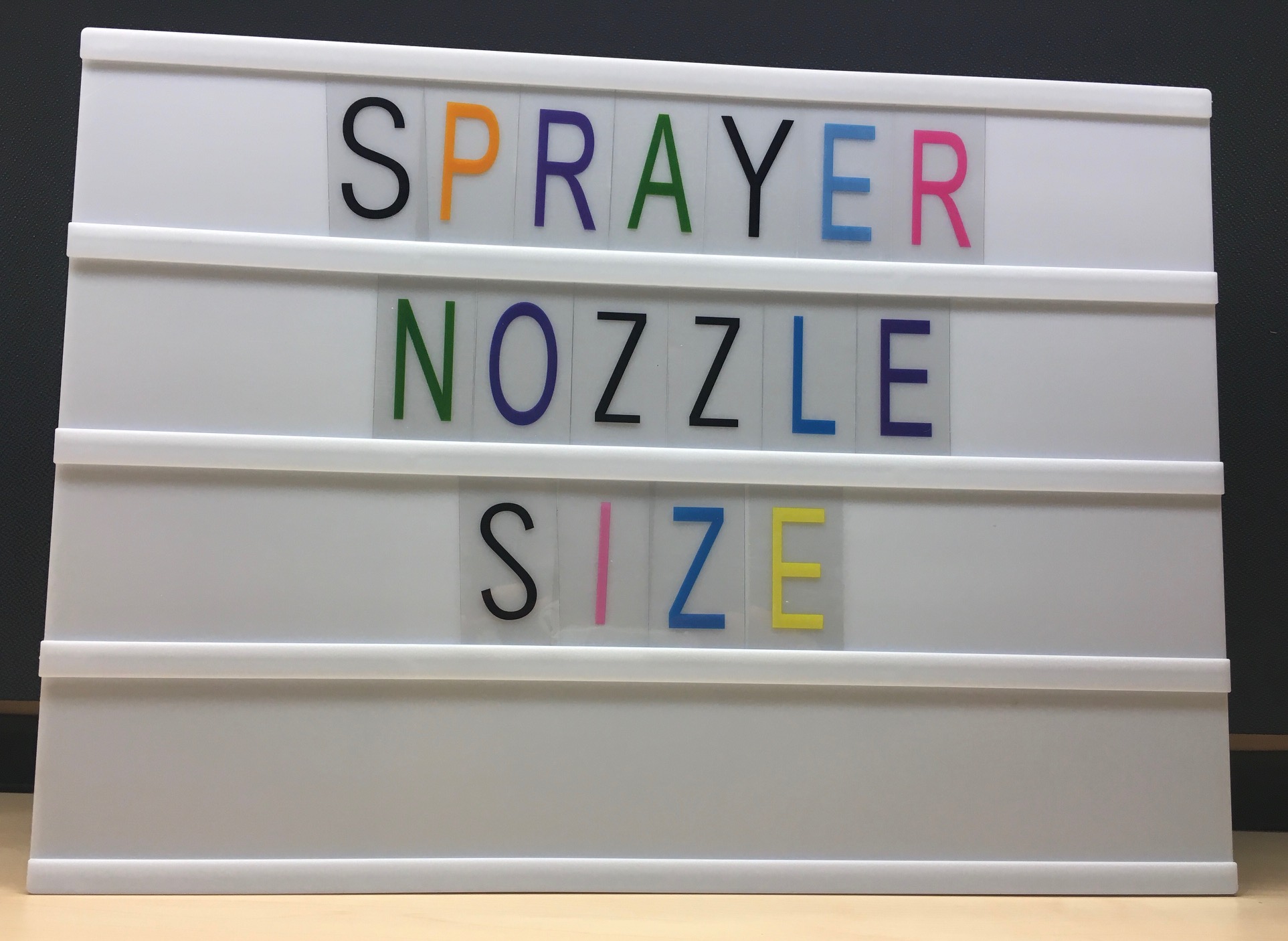 sprayer nozzle size