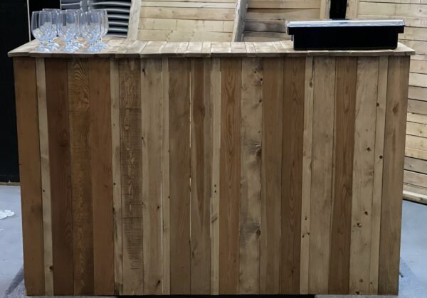 Front of 5 ft wood bar
