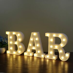 "BAR" LED letters