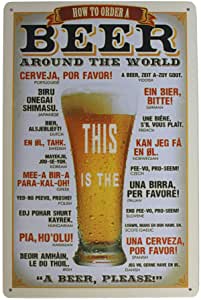 beer in any language vintage sign