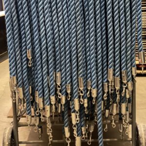 blue braided stanchion rope