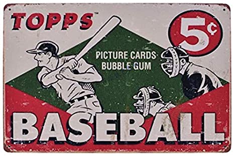 topps baseball gum vintage sign