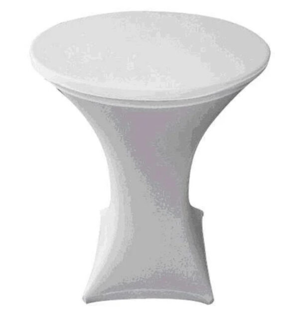 White spandex table cover