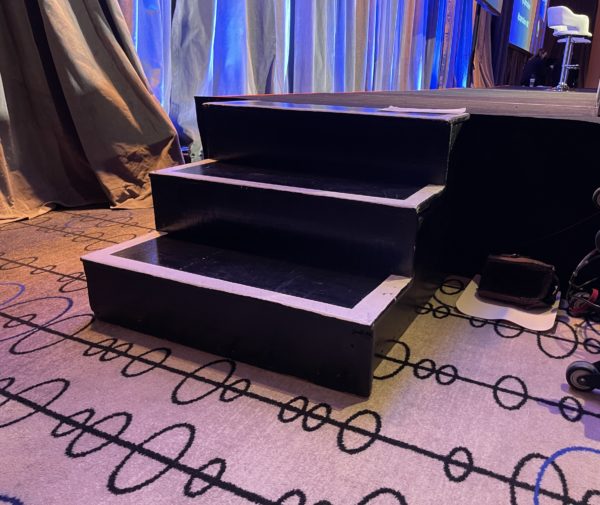 24in stage stairs in use