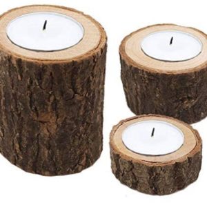 wood candle holders