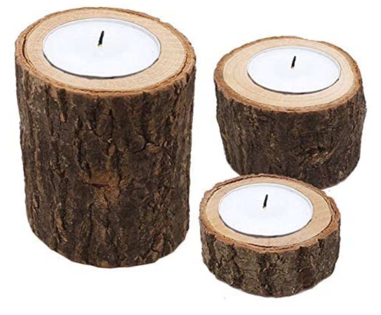 wood candle holders