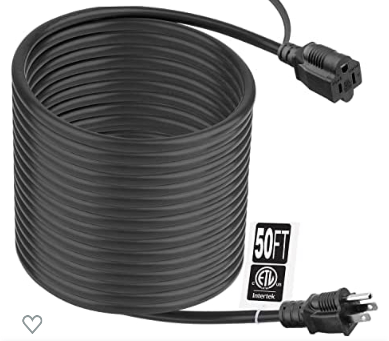 Black 50′ extension cord
