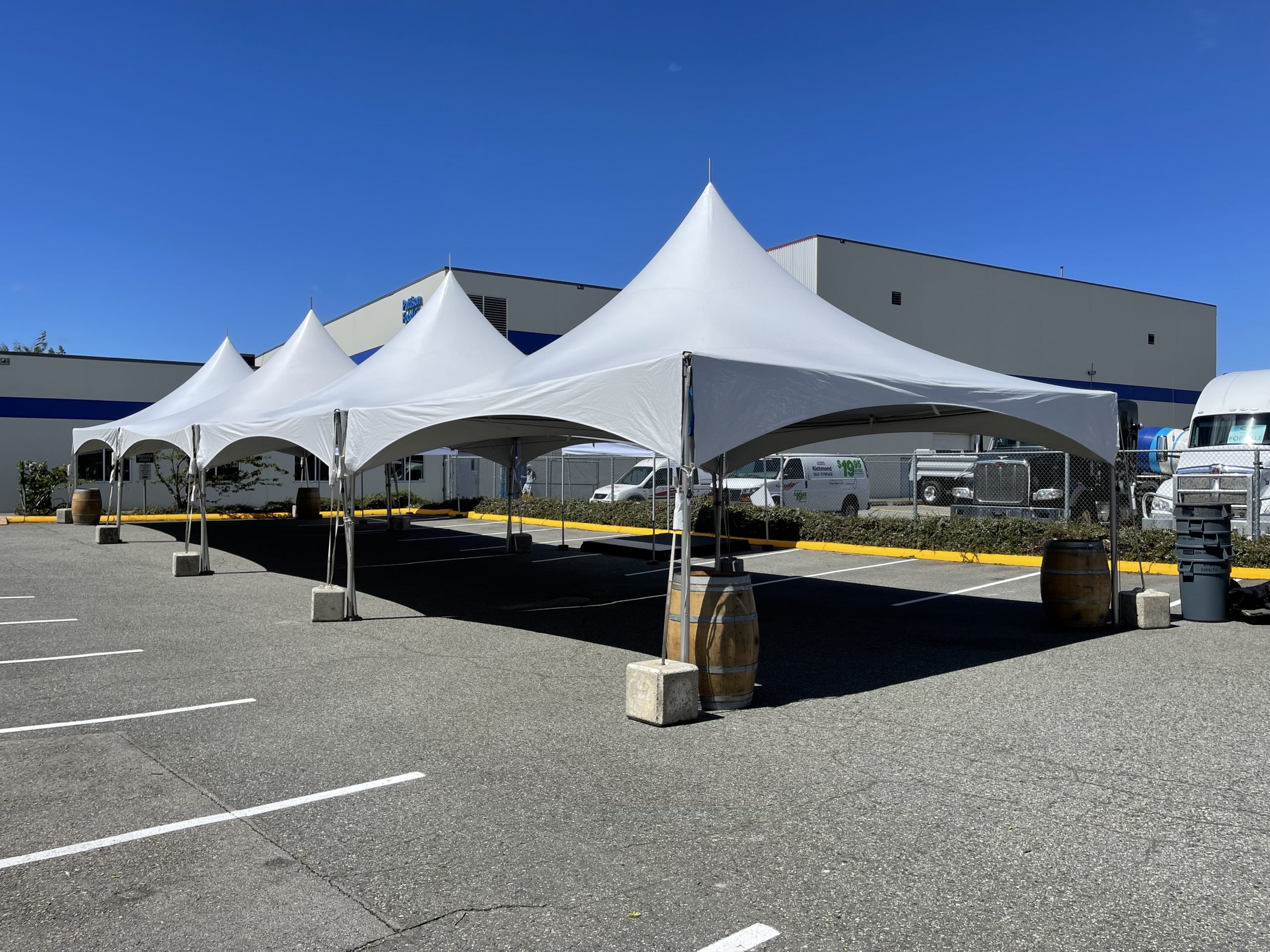 Four 20×20 marquee tents