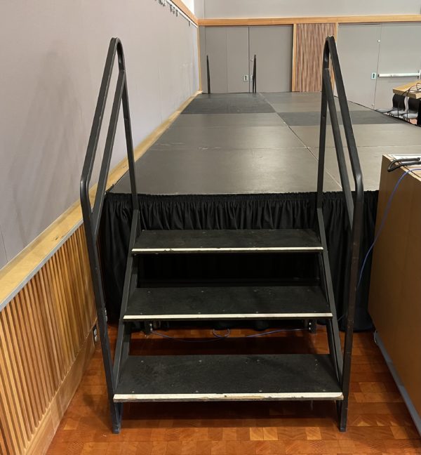 stage stairs with rails