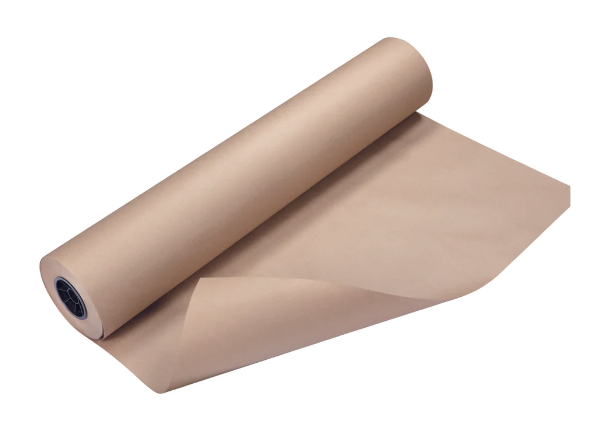 Long brown paper roll table cover deals