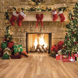 Christmas fireplace backdrop